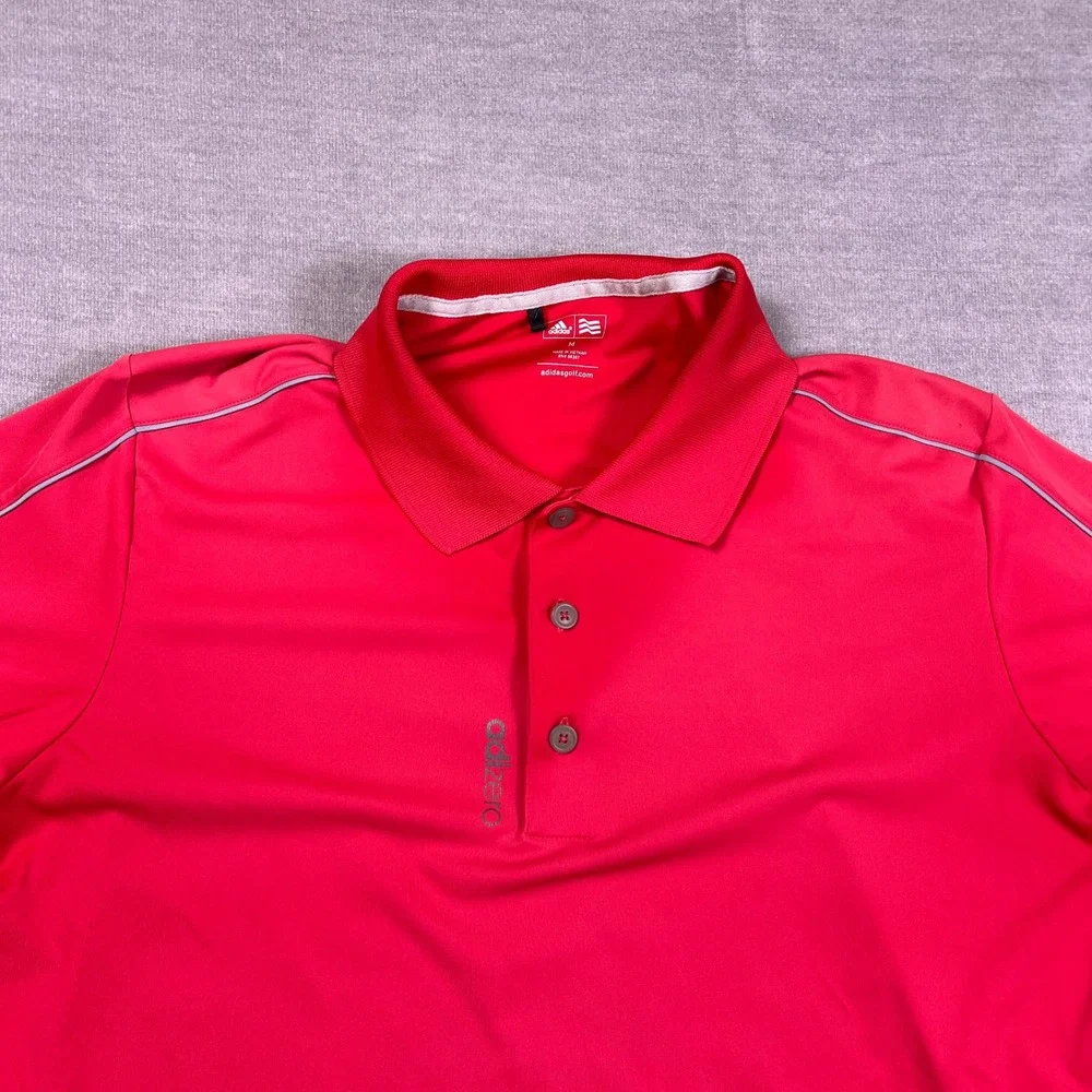 Adidas Adizero Performance 3-Stripe Short Sleeve Polo‎ Shirt Mens M Pink